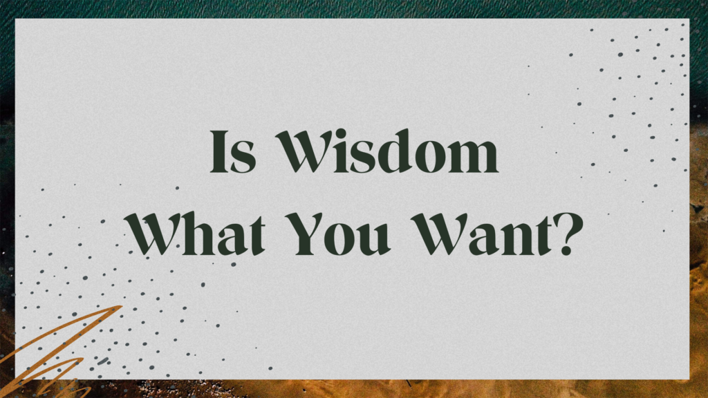 Is Wisdom What You Want? Sermon Graphic