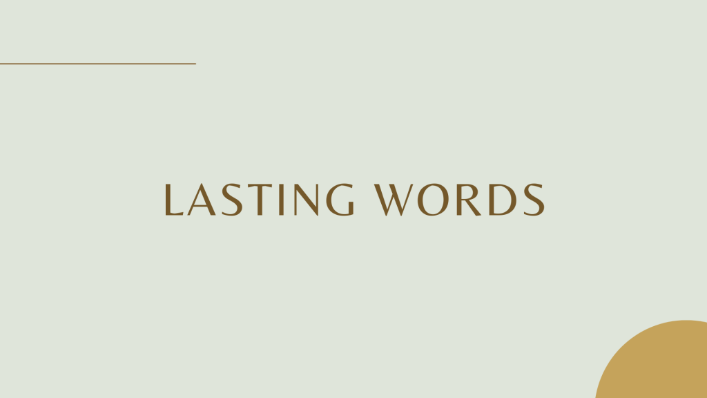 Lasting Words Sermon Graphic